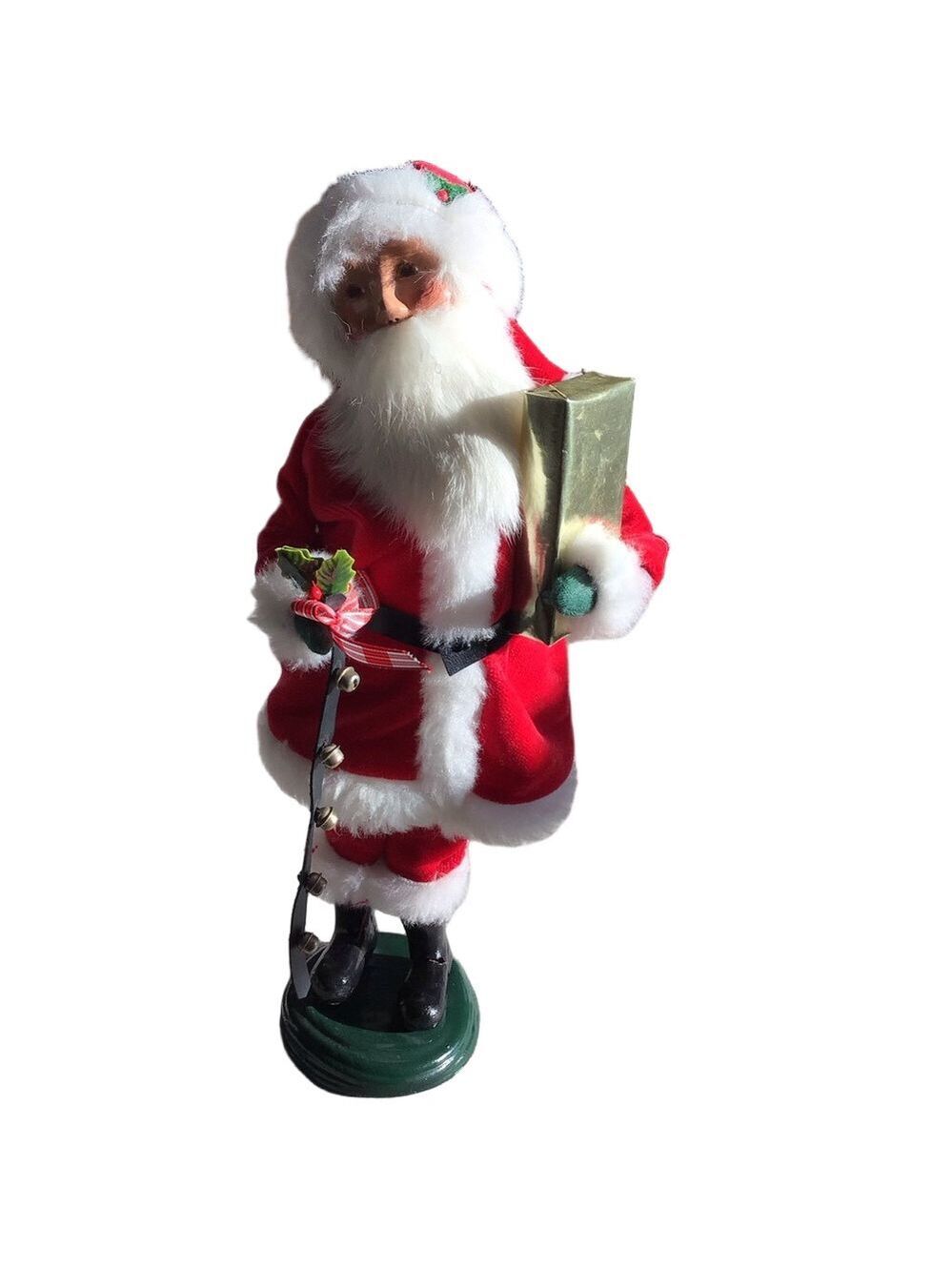 Byers’ Choice Ltd Santa with Sleigh Bells & Gift 2006 Retired Figure 13.5”